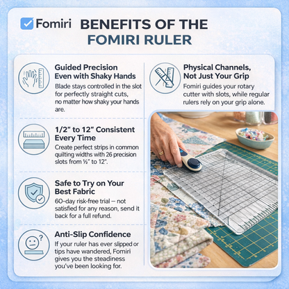 Fomiri Precision-Grip Quilt Ruler – Non-Slip & Laser Cut