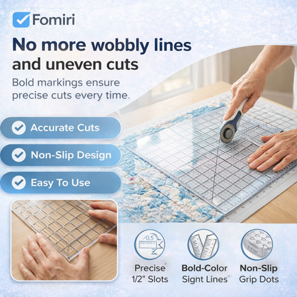 Fomiri Precision-Grip Quilt Ruler – Non-Slip & Laser Cut
