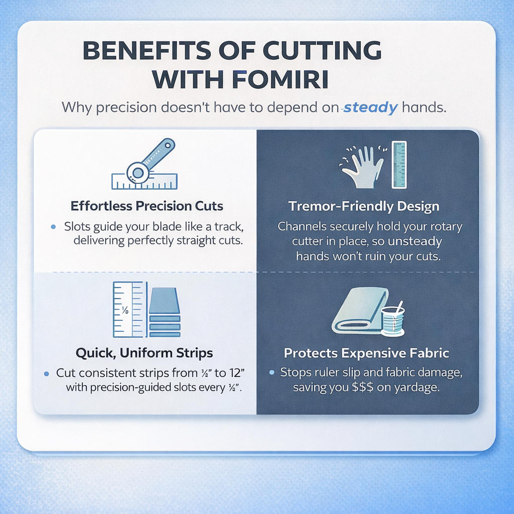 Fomiri Precision-Grip Quilt Ruler – Non-Slip & Laser Cut