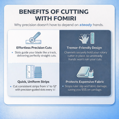 Fomiri Precision-Grip Quilt Ruler – Non-Slip & Laser Cut